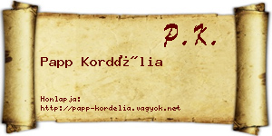 Papp Kordélia névjegykártya